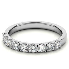 9-Stone 2.5mm Round Brilliant Moissanite Anniversary Ring 0.27ct