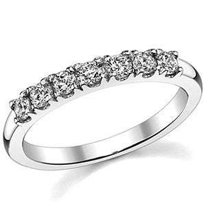 7-Stone 2.5mm Round Brilliant Moissanite Anniversary Ring 0.21ct