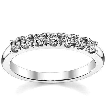 7-Stone 2.5mm Round Brilliant Moissanite Anniversary Ring 0.21ct
