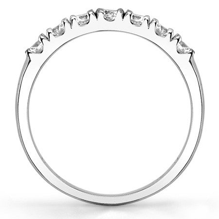 7-Stone 2.5mm Round Brilliant Moissanite Anniversary Ring 0.21ct
