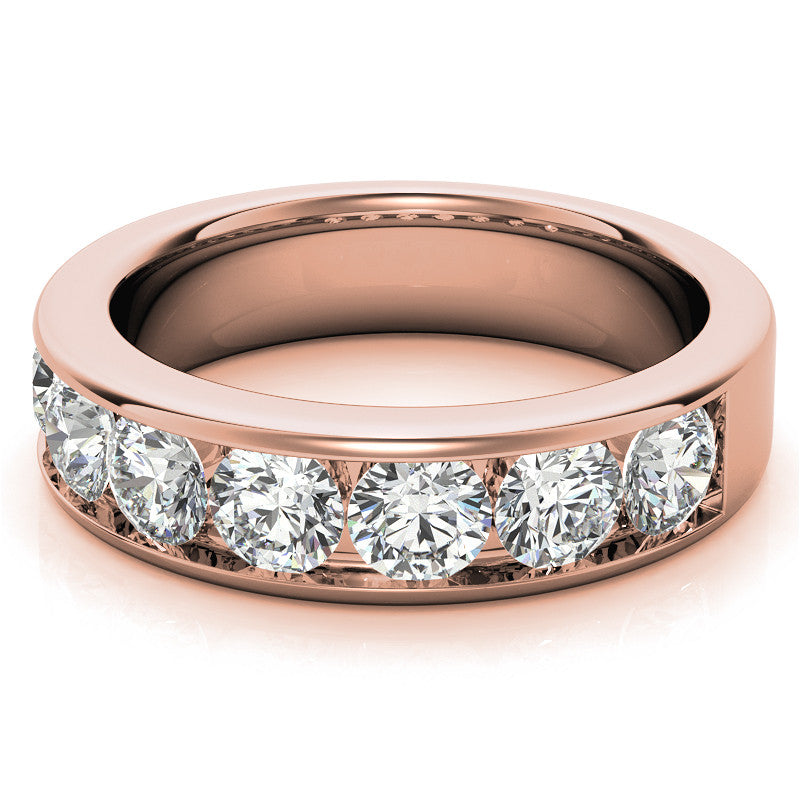 4mm 7-Stone Round Brilliant Moissanite Channel Anniversary Ring, 1.75ct