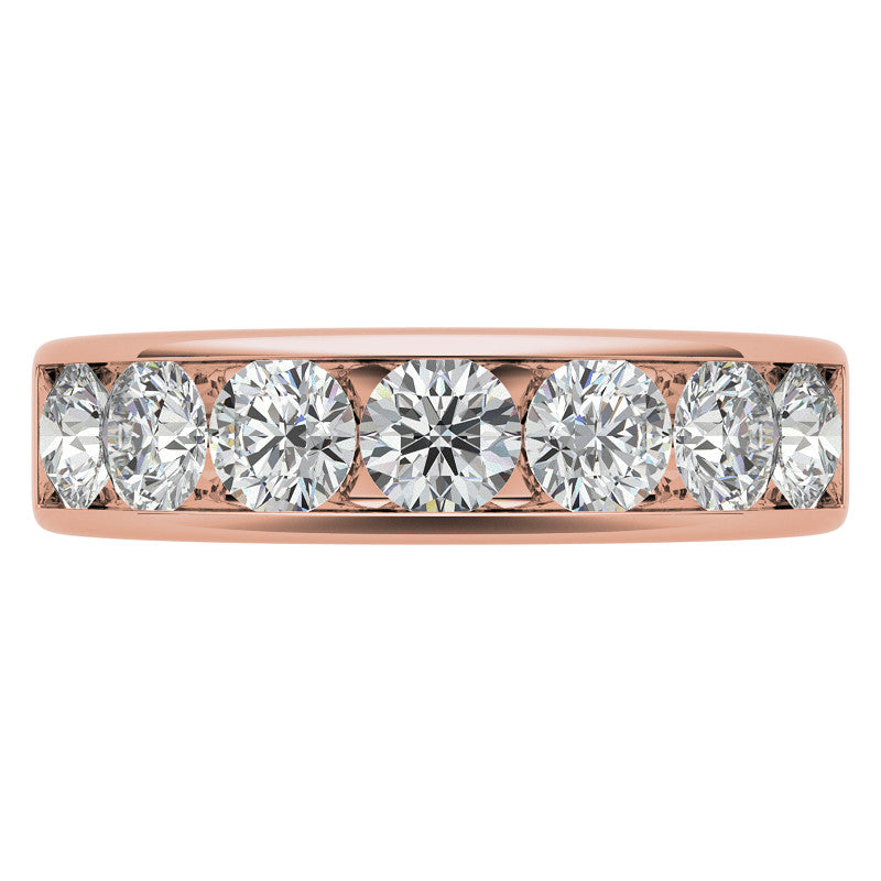 4mm 7-Stone Round Brilliant Moissanite Channel Anniversary Ring, 1.75ct