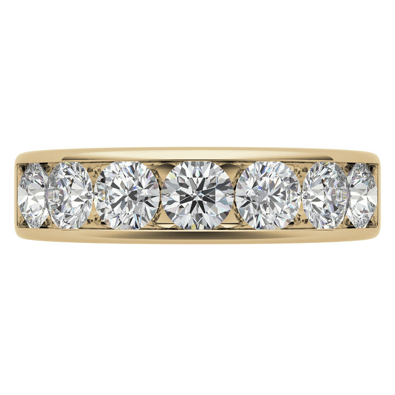 4mm 7-Stone Round Brilliant Moissanite Channel Anniversary Ring, 1.75ct