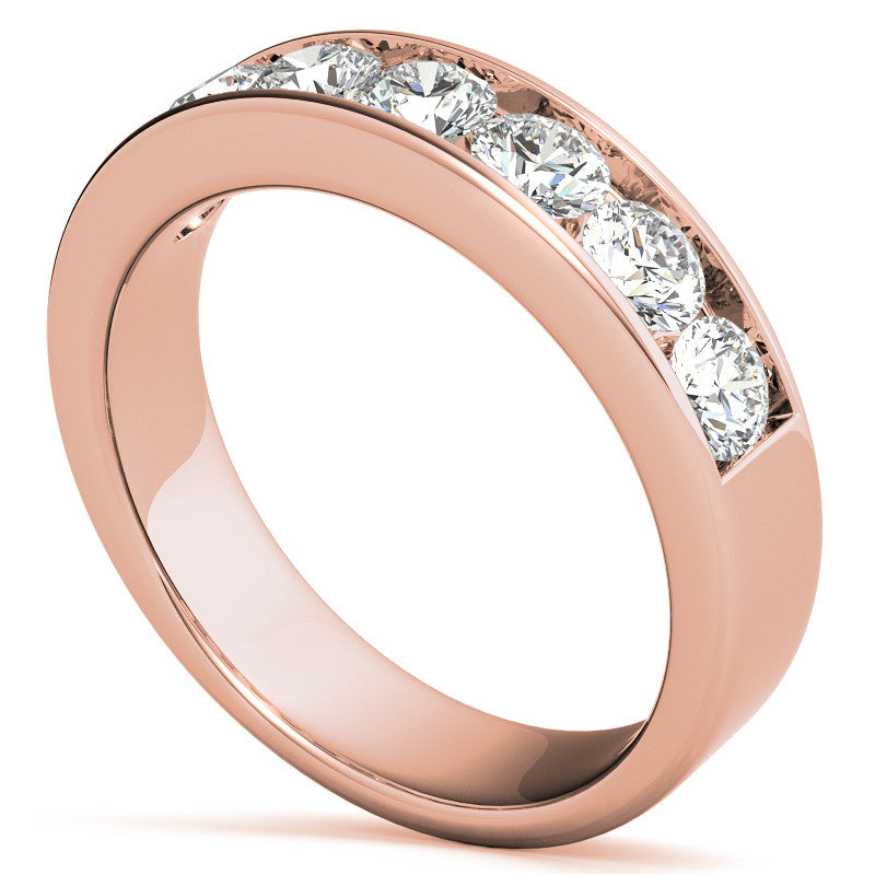 3.5mm 7-Stone Round Brilliant Moissanite Channel Anniversary Ring 1.05ct