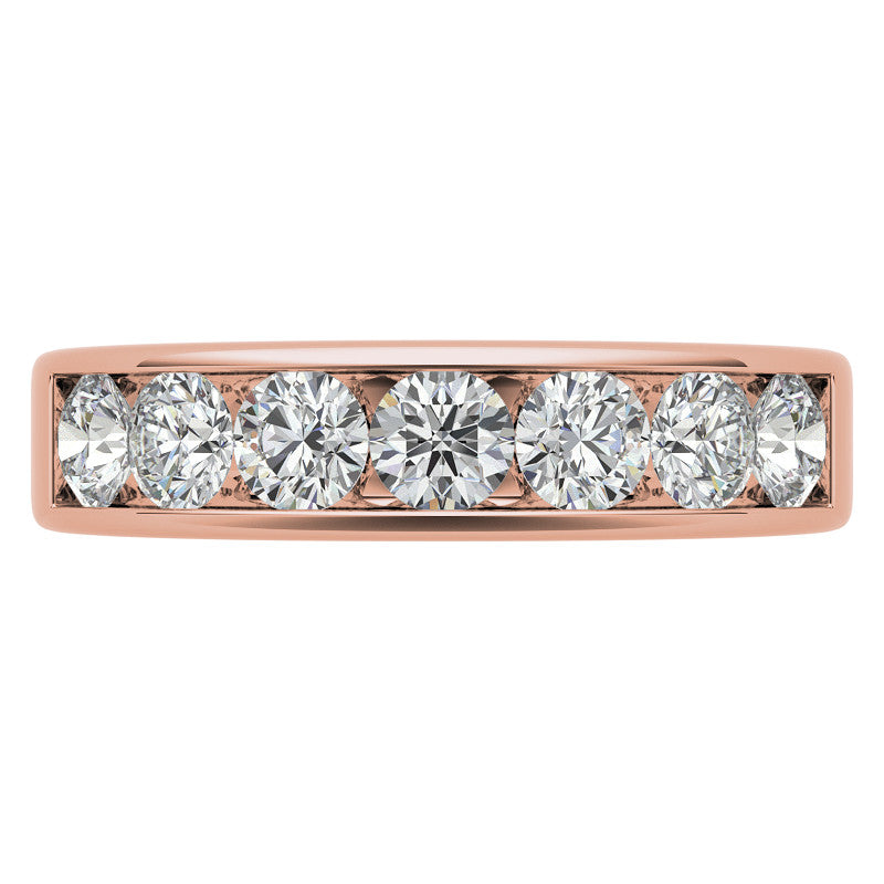 3.5mm 7-Stone Round Brilliant Moissanite Channel Anniversary Ring 1.05ct