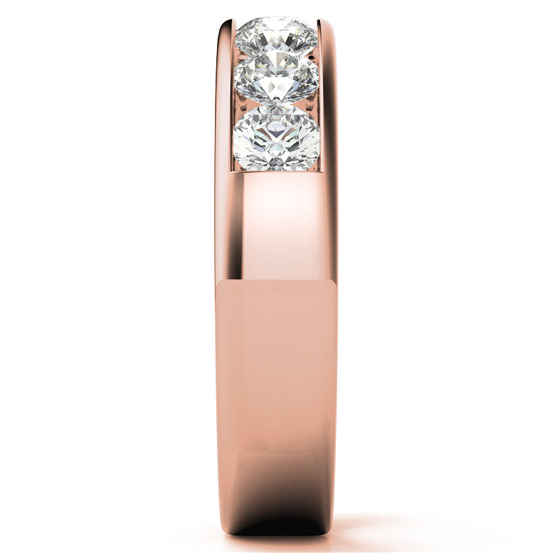 3.5mm 7-Stone Round Brilliant Moissanite Channel Anniversary Ring 1.05ct