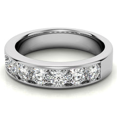 3.5mm 7-Stone Round Brilliant Moissanite Channel Anniversary Ring 1.05ct