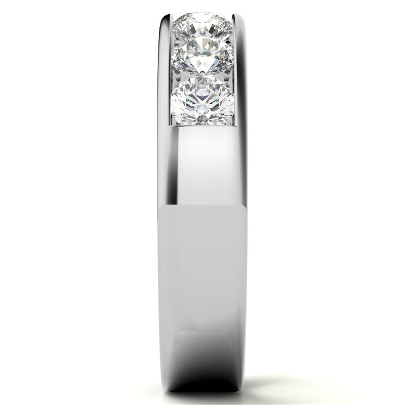 3.5mm 7-Stone Round Brilliant Moissanite Channel Anniversary Ring 1.05ct