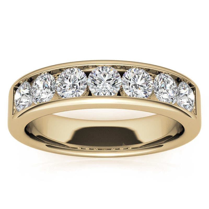 3.5mm 7-Stone Round Brilliant Moissanite Channel Anniversary Ring 1.05ct