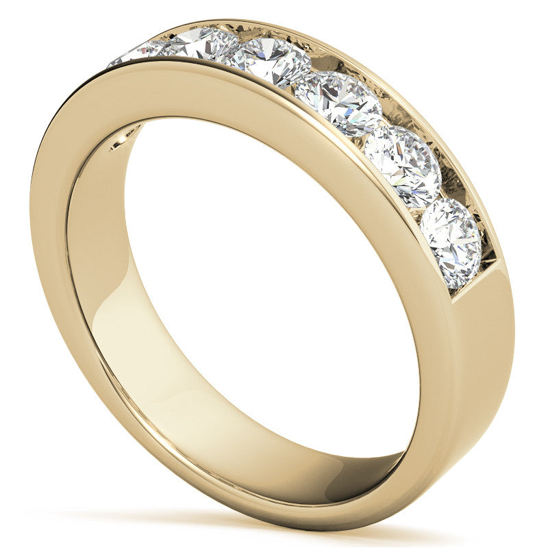 3.5mm 7-Stone Round Brilliant Moissanite Channel Anniversary Ring 1.05ct