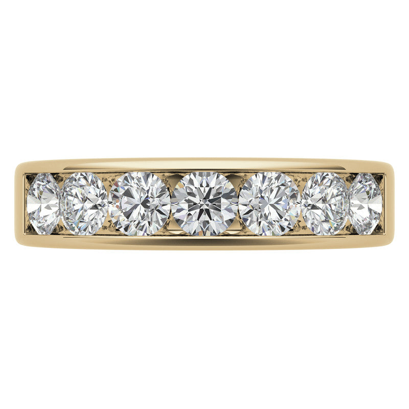 3.5mm 7-Stone Round Brilliant Moissanite Channel Anniversary Ring 1.05ct