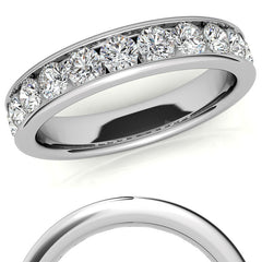 11-Stone 3mm Round Channel Moissanite Anniversary Ring 1.1ct