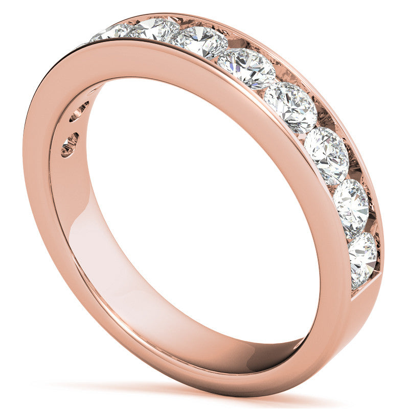 11-Stone 3mm Round Channel Moissanite Anniversary Ring 1.1ct