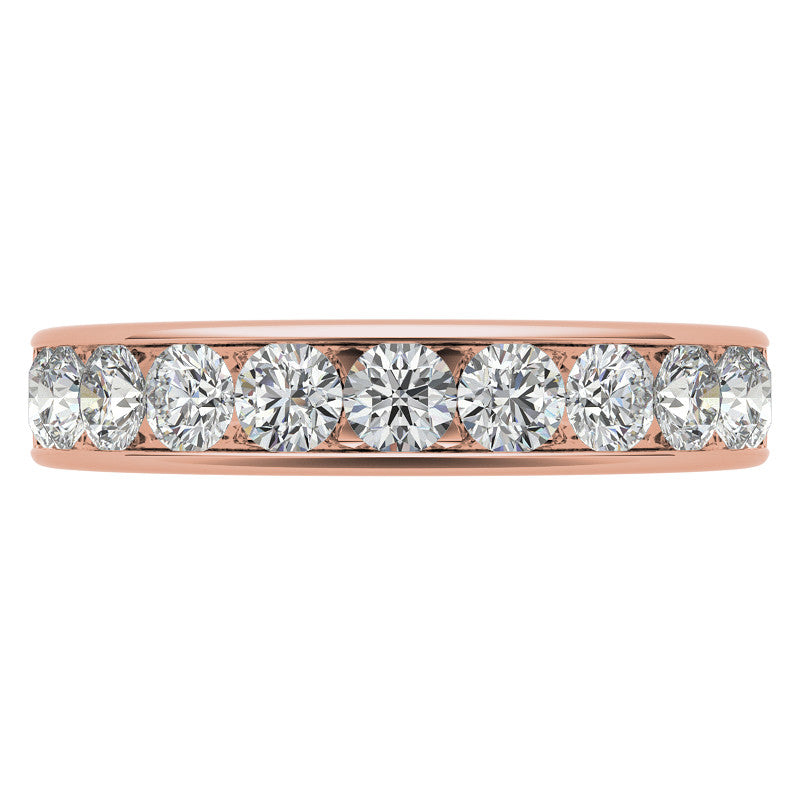 11-Stone 3mm Round Channel Moissanite Anniversary Ring 1.1ct