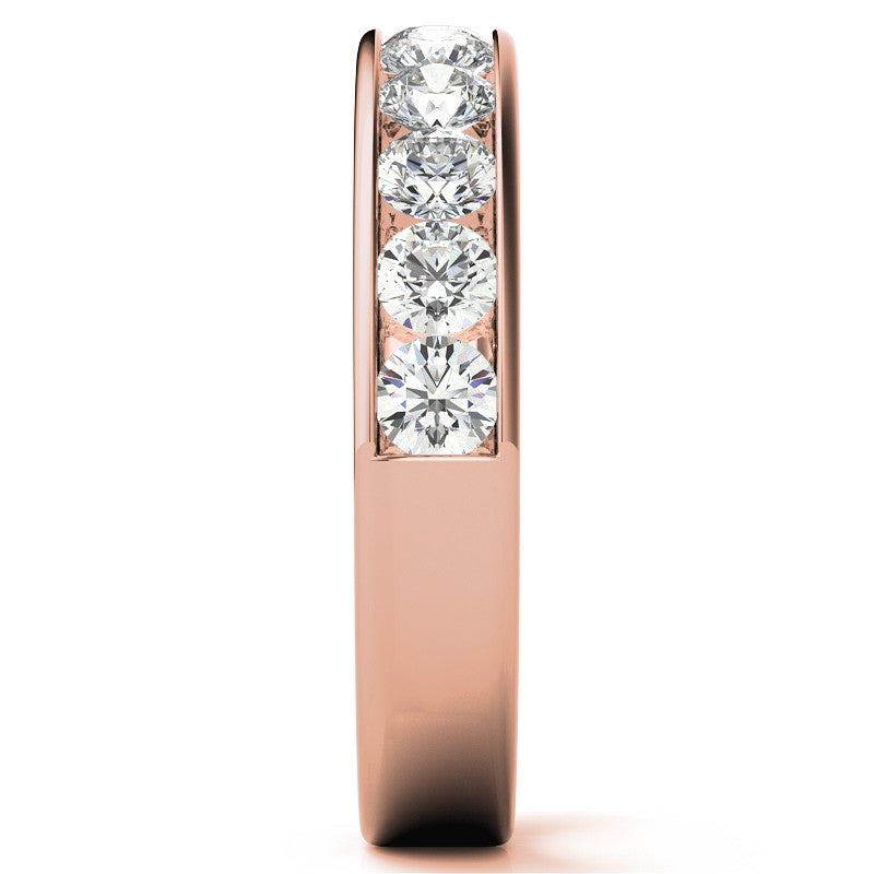 11-Stone 3mm Round Channel Moissanite Anniversary Ring 1.1ct