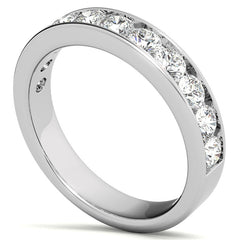 11-Stone 3mm Round Channel Moissanite Anniversary Ring 1.1ct