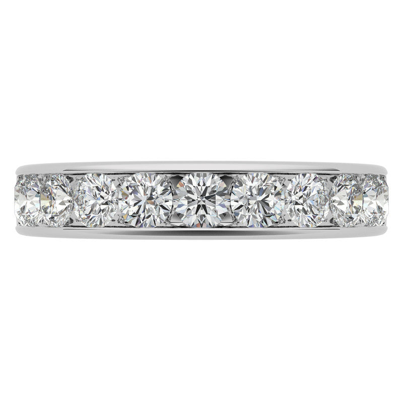 11-Stone 3mm Round Channel Moissanite Anniversary Ring 1.1ct