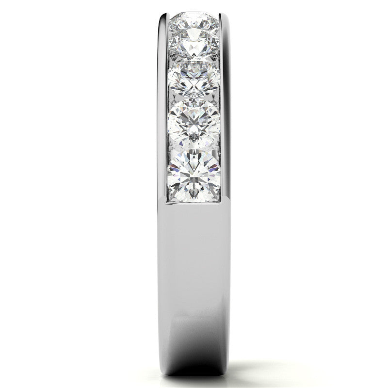 11-Stone 3mm Round Channel Moissanite Anniversary Ring 1.1ct