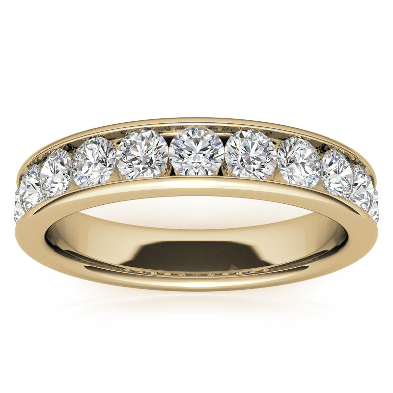 11-Stone 3mm Round Channel Moissanite Anniversary Ring 1.1ct