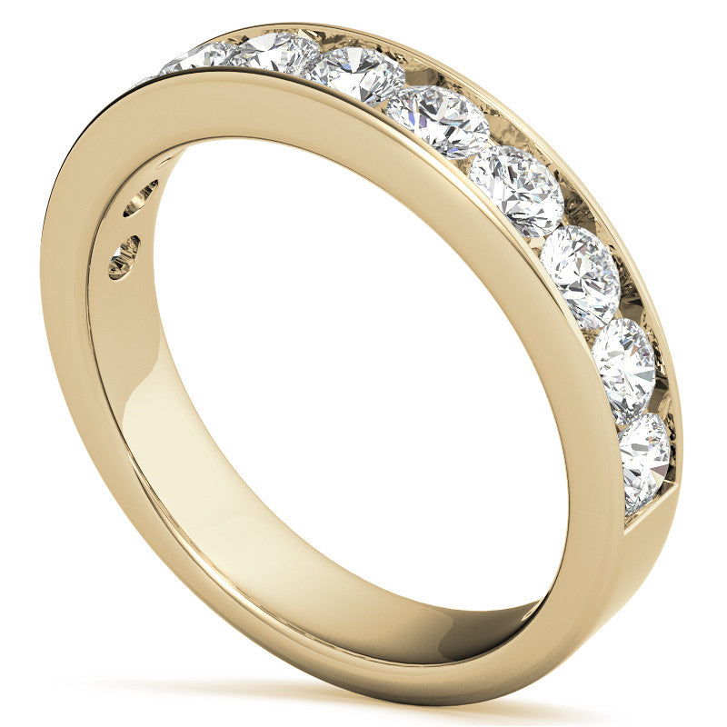 11-Stone 3mm Round Channel Moissanite Anniversary Ring 1.1ct