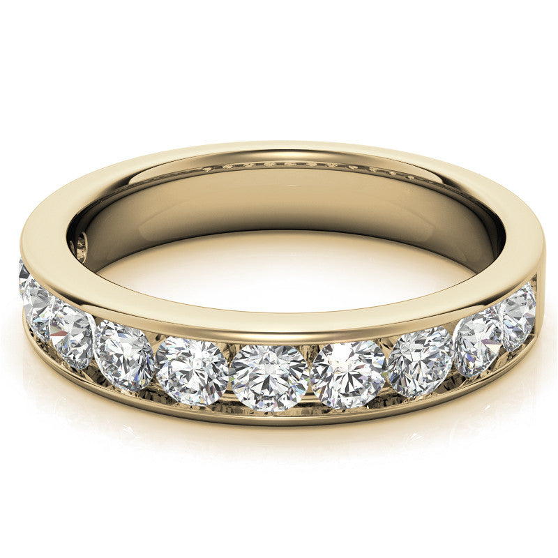 11-Stone 3mm Round Channel Moissanite Anniversary Ring 1.1ct