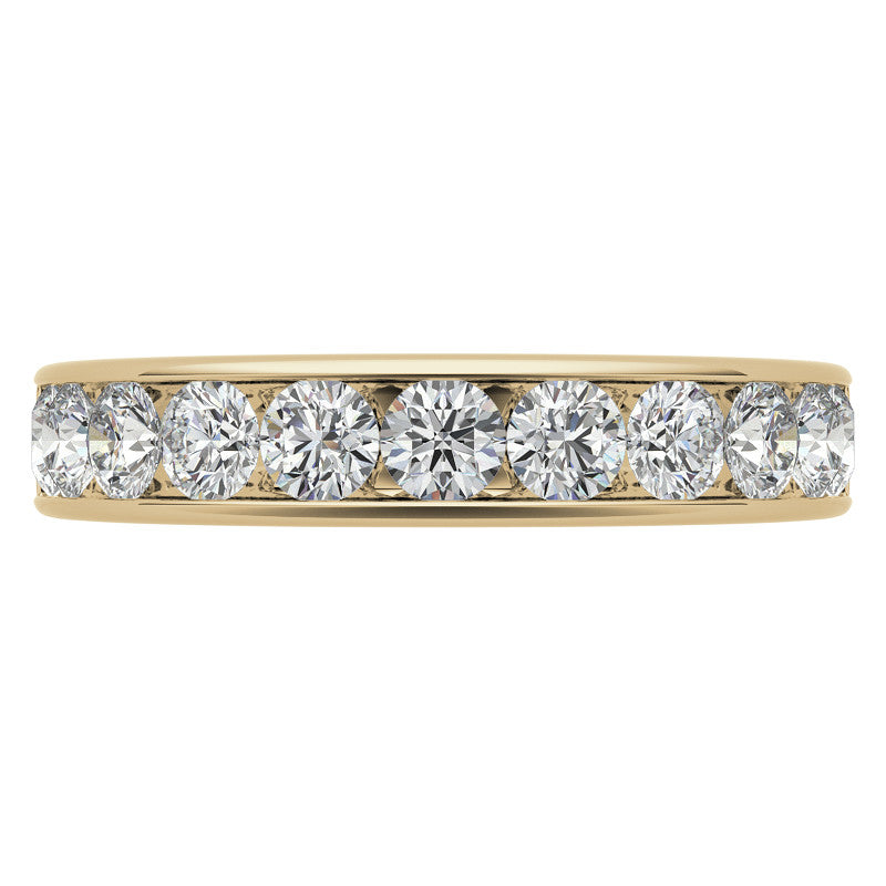 11-Stone 3mm Round Channel Moissanite Anniversary Ring 1.1ct