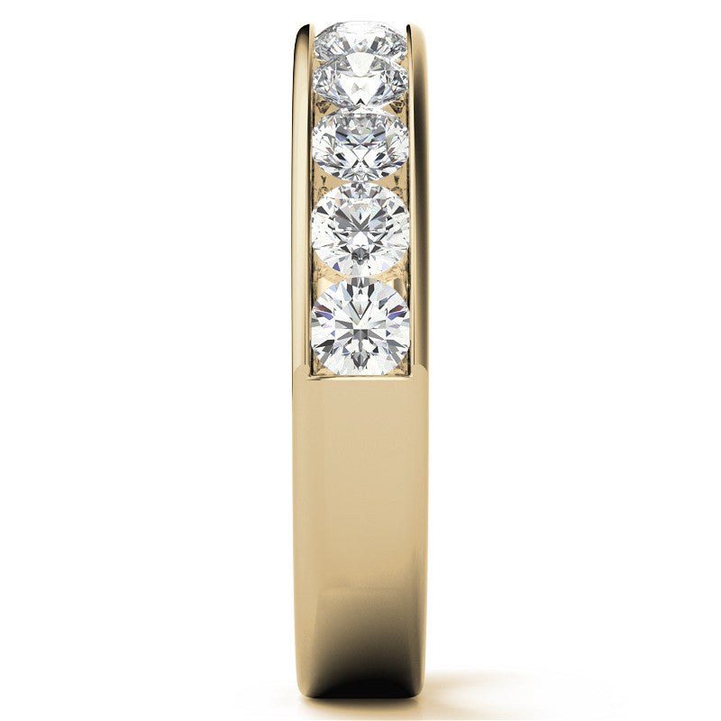 11-Stone 3mm Round Channel Moissanite Anniversary Ring 1.1ct