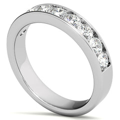 9-Stone 3mm Round Channel Moissanite Anniversary Ring 0.90ct
