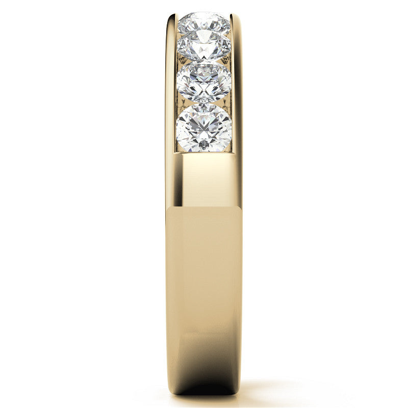 9-Stone 3mm Round Channel Moissanite Anniversary Ring 0.90ct