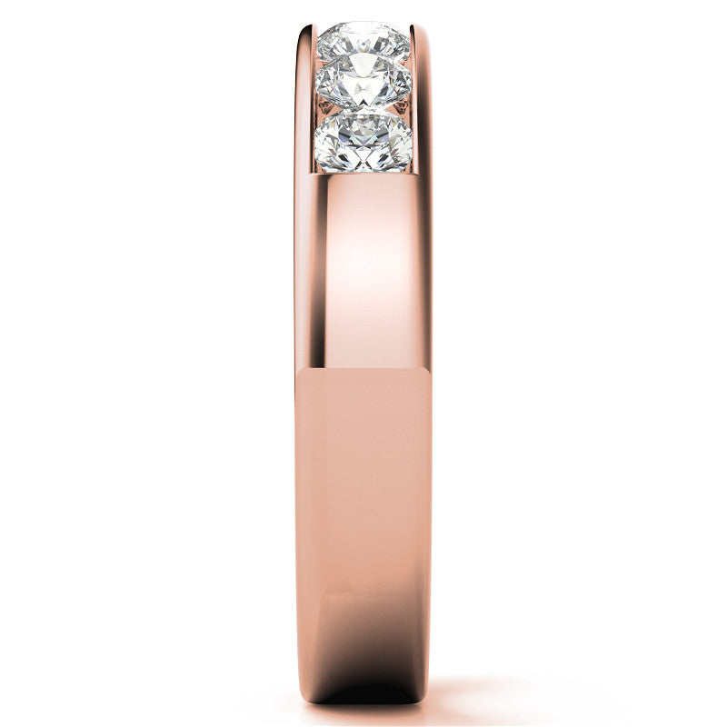 7-Stone 3mm Round Channel Moissanite Anniversary Ring 0.70ct