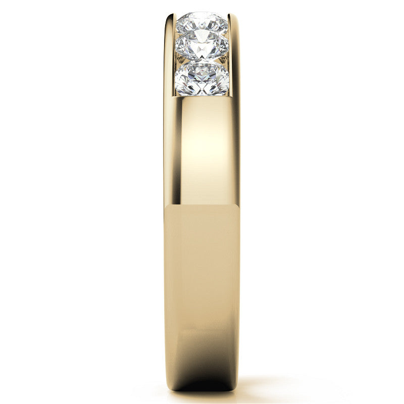 7-Stone 3mm Round Channel Moissanite Anniversary Ring 0.70ct