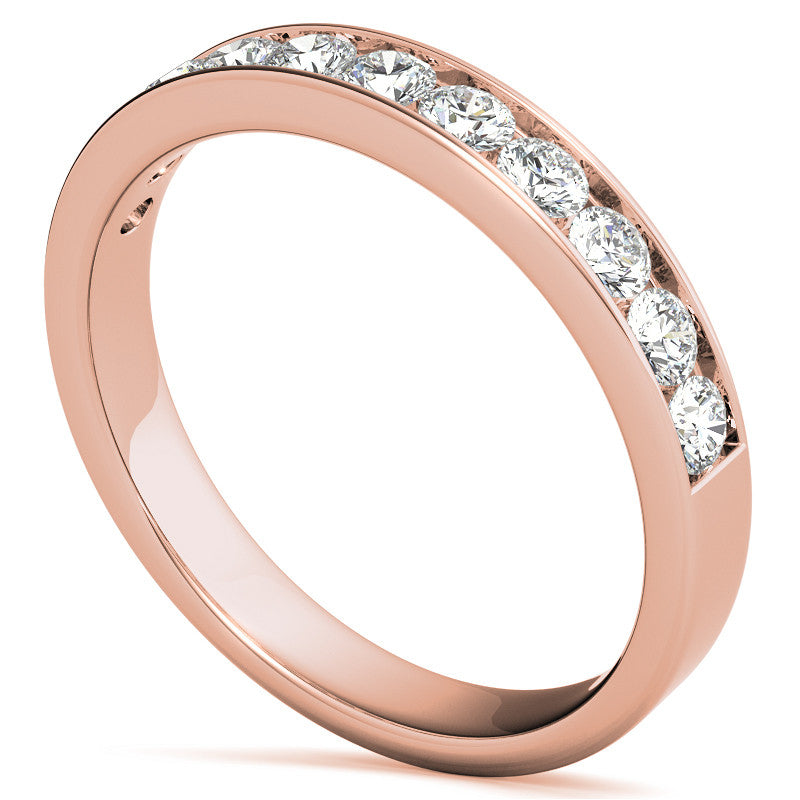 2.5mm 11-Stone Round Brilliant Moissanite Channel Anniversary Ring, 0.66ct
