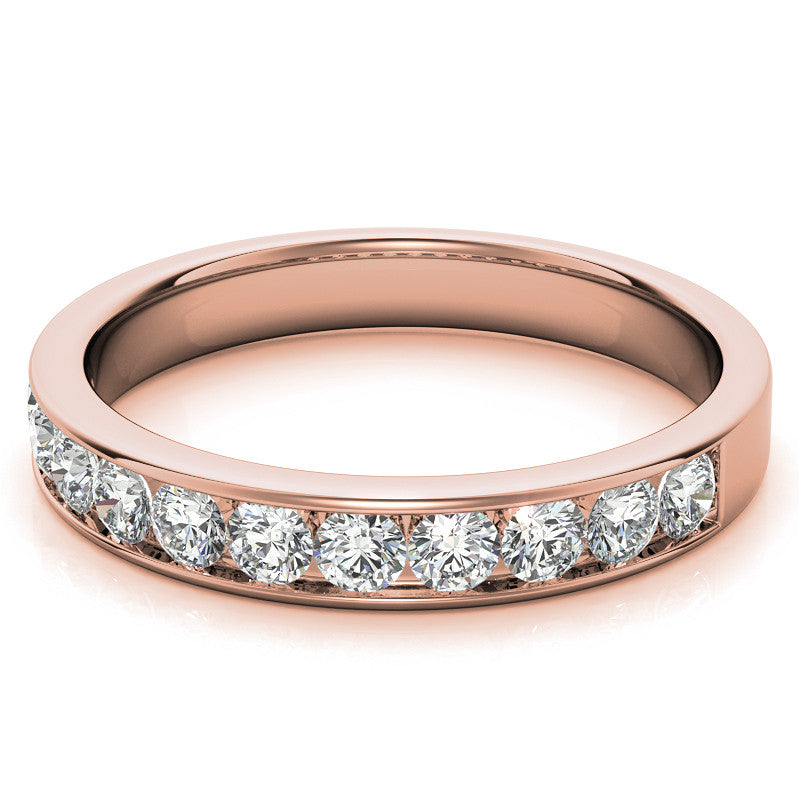 2.5mm 11-Stone Round Brilliant Moissanite Channel Anniversary Ring, 0.66ct