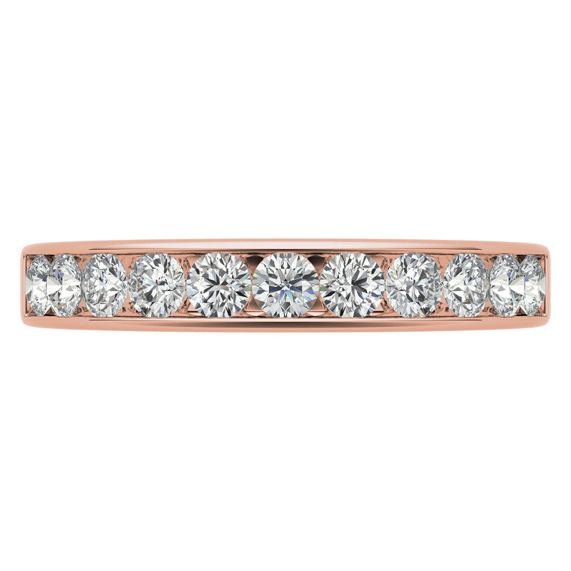 2.5mm 11-Stone Round Brilliant Moissanite Channel Anniversary Ring, 0.66ct