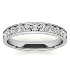 2.5mm 11-Stone Round Brilliant Moissanite Channel Anniversary Ring, 0.66ct