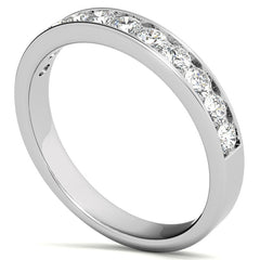 2.5mm 11-Stone Round Brilliant Moissanite Channel Anniversary Ring, 0.66ct