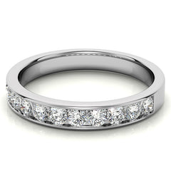 2.5mm 11-Stone Round Brilliant Moissanite Channel Anniversary Ring, 0.66ct