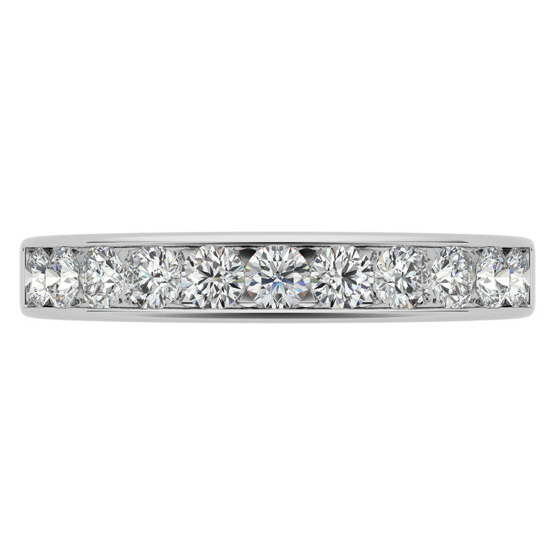 2.5mm 11-Stone Round Brilliant Moissanite Channel Anniversary Ring, 0.66ct