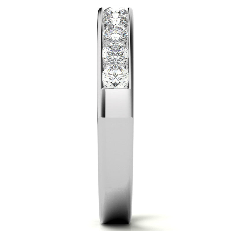 2.5mm 11-Stone Round Brilliant Moissanite Channel Anniversary Ring, 0.66ct