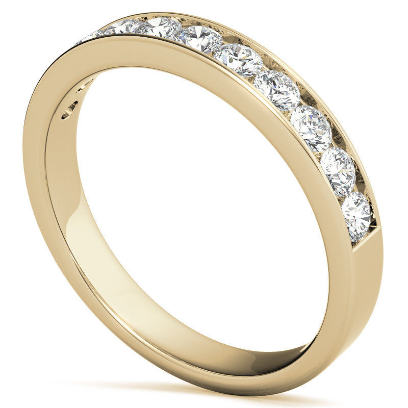 2.5mm 11-Stone Round Brilliant Moissanite Channel Anniversary Ring, 0.66ct