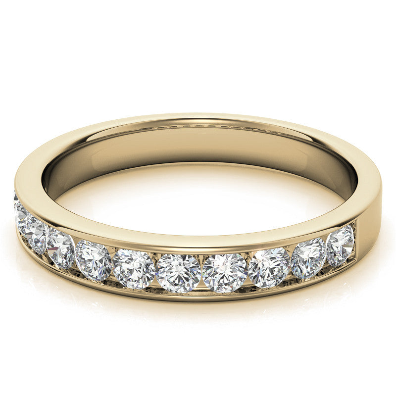 2.5mm 11-Stone Round Brilliant Moissanite Channel Anniversary Ring, 0.66ct