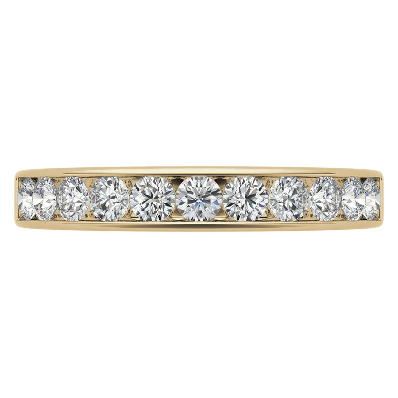2.5mm 11-Stone Round Brilliant Moissanite Channel Anniversary Ring, 0.66ct