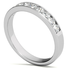 2.5mm 9-Stone Round Brilliant Moissanite Channel Anniversary Ring, 0.54ct