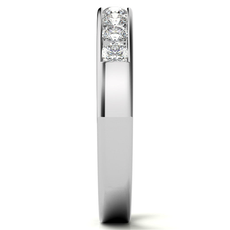 2.5mm 9-Stone Round Brilliant Moissanite Channel Anniversary Ring, 0.54ct