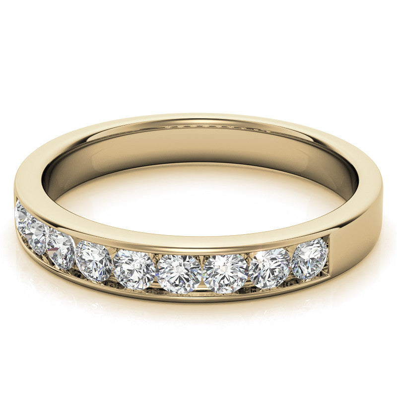2.5mm 9-Stone Round Brilliant Moissanite Channel Anniversary Ring, 0.54ct