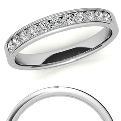 2mm 11-Stone Round Moissanite Channel Anniversary Ring, 0.33ct