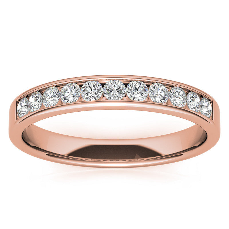 2mm 11-Stone Round Moissanite Channel Anniversary Ring, 0.33ct