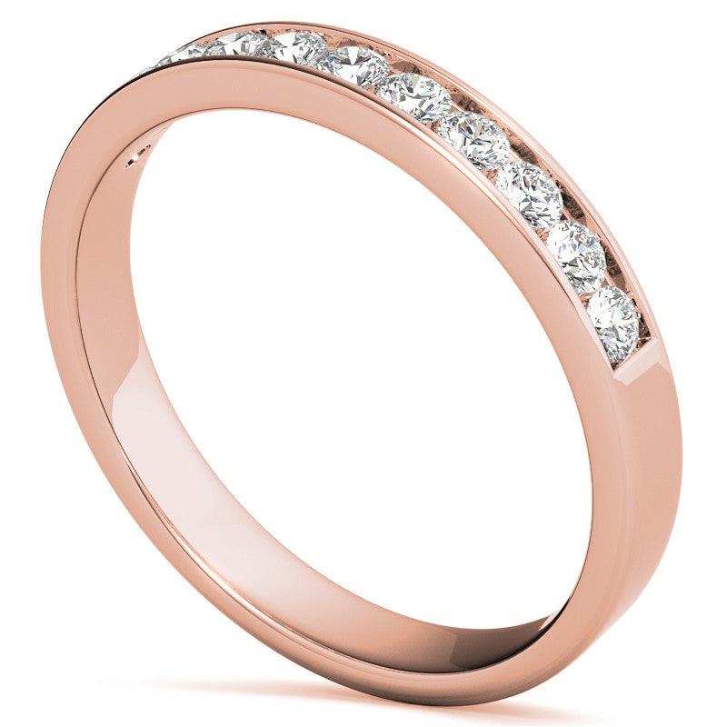 2mm 11-Stone Round Moissanite Channel Anniversary Ring, 0.33ct