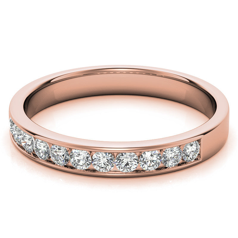 2mm 11-Stone Round Moissanite Channel Anniversary Ring, 0.33ct