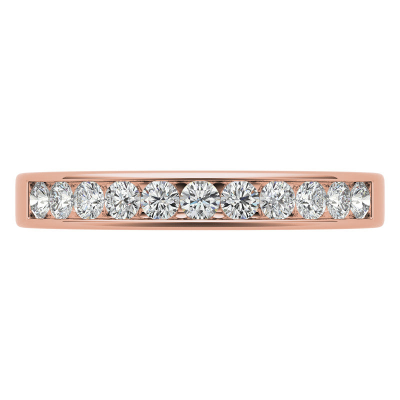 2mm 11-Stone Round Moissanite Channel Anniversary Ring, 0.33ct